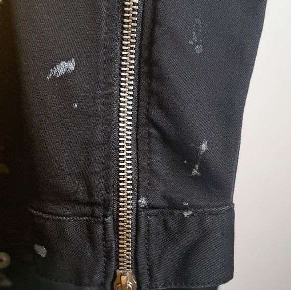 CULT OF INDIVIDUALITY JACKETMEN XXL BLACK PAIN SPLATTER TRUCKER STRETCH./ Dr - Picture 7 of 14